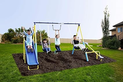 Amazon Com Supremetoys Metal Swing N Slide With A Trapeze And