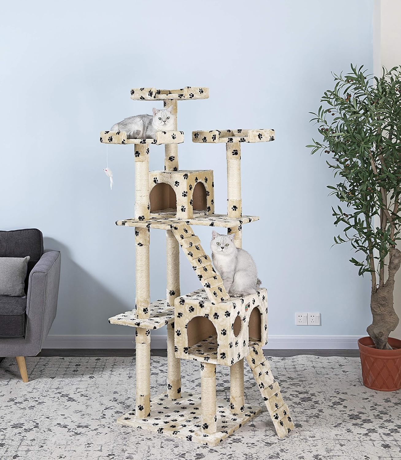 Go Pet Club Cat Tree, 33-Inch by 22-Inch by 72-Inch, Black : Cat Condo : Pet Supplies
