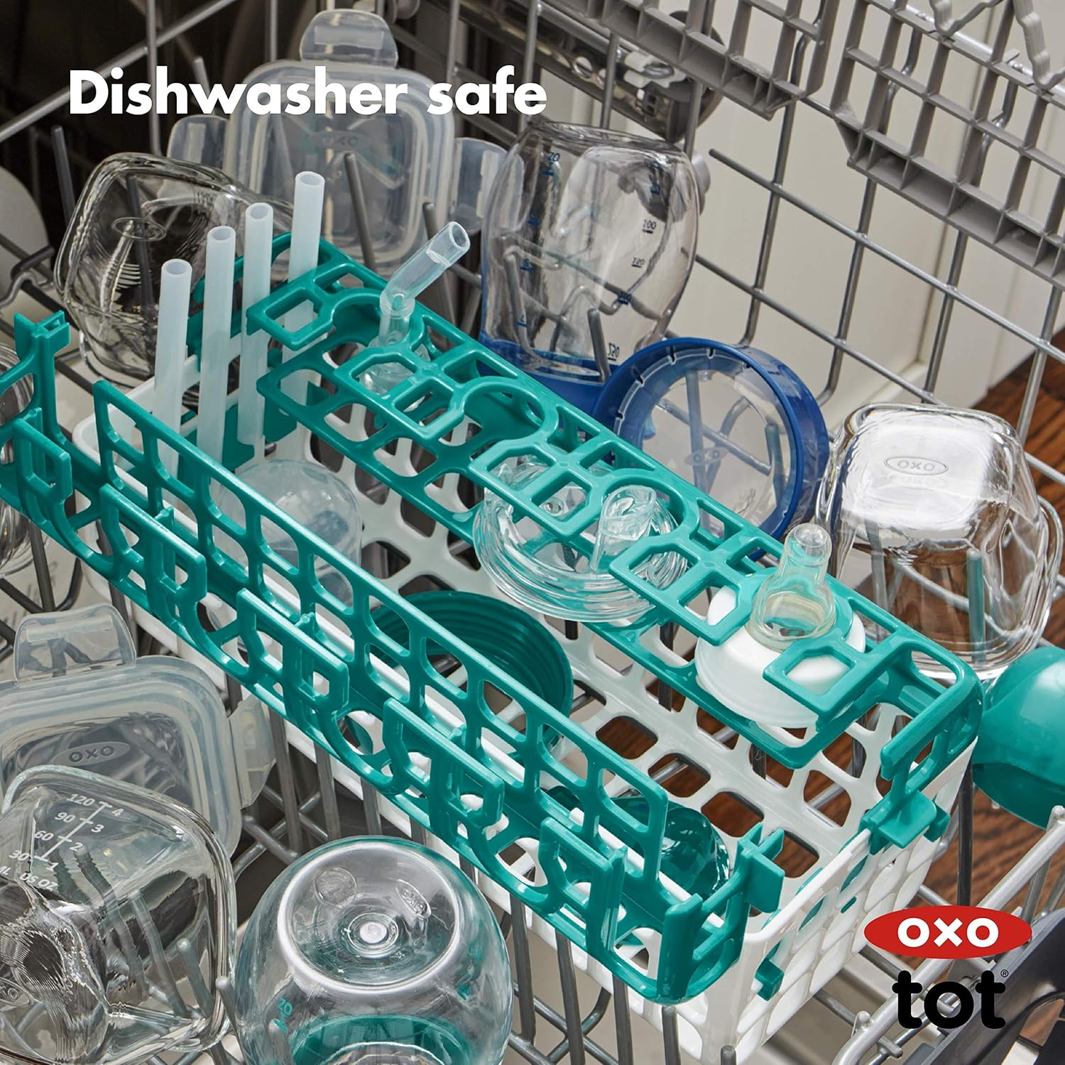 OXO Tot Dishwasher Basket for Bottle Parts & Accessories, Teal : Baby