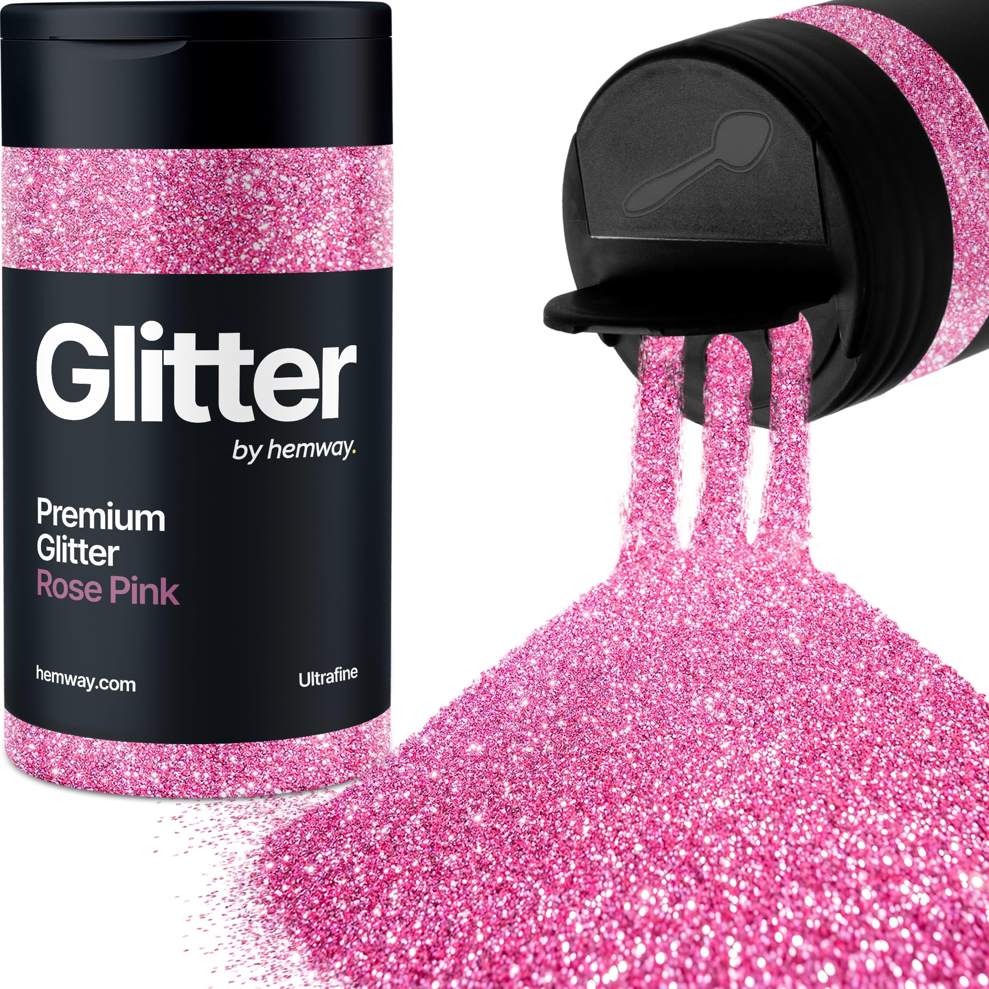 Rose Pink Glitter Shaker, 130g Ultrafine Glitter, Crafts 1/128" Metallic Flake Rose Pink Sequins, Resin & Epoxy Crafts, Decorating, Halloween, Christmas Nail, Face, Hemway