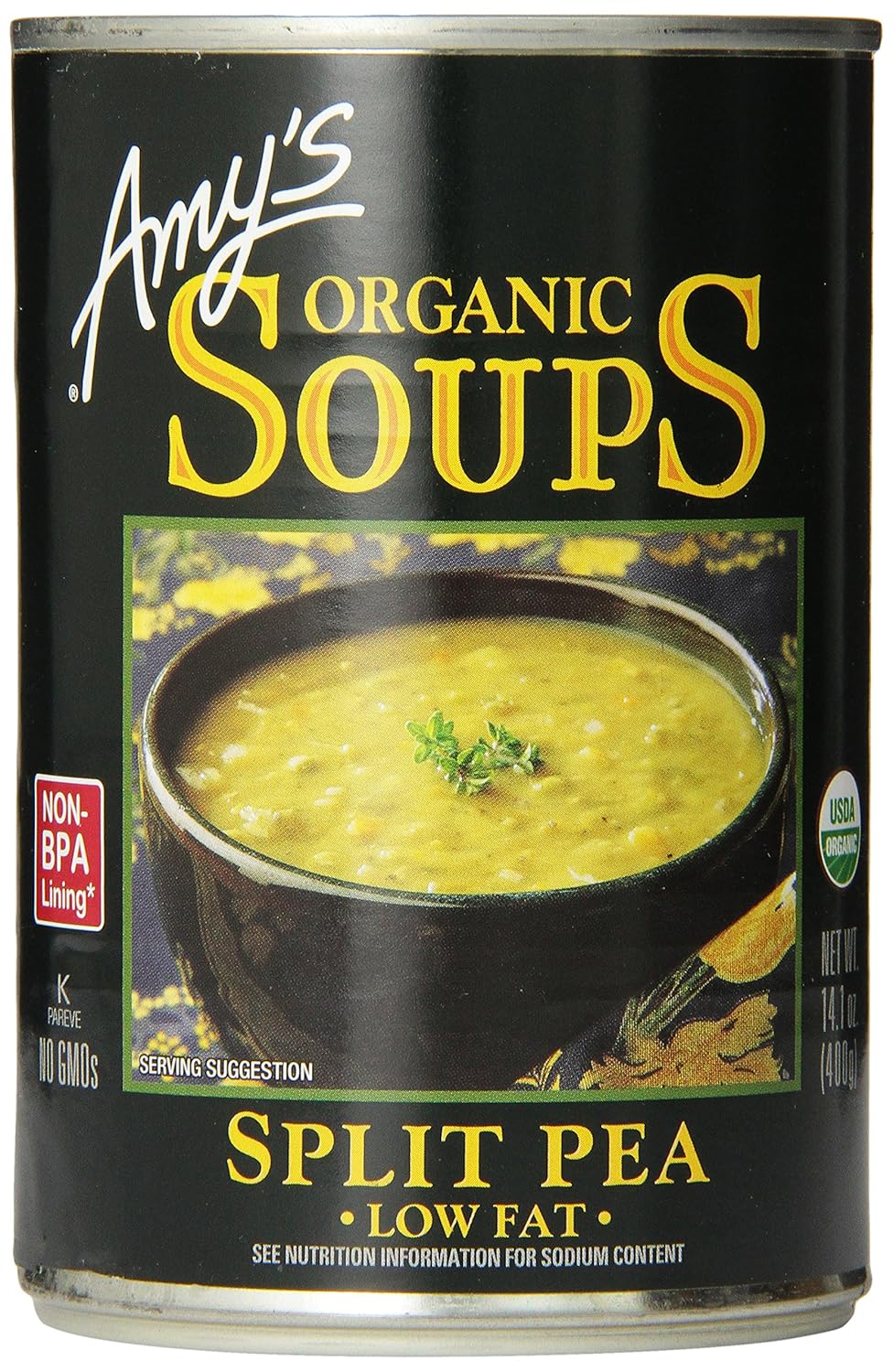 Amy's Organic Split Pea Soup, Low Fat, 14.1Ounce, Pack of
