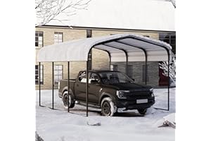 Royal Windsor Metal Carport 10×15 Car Port, Outdoor Storage Heavy Duty Metal Canopy Multi-Use Garage Shed for Car and Truck, Carport Kit with Galvanized Steel Roof Building and Frame