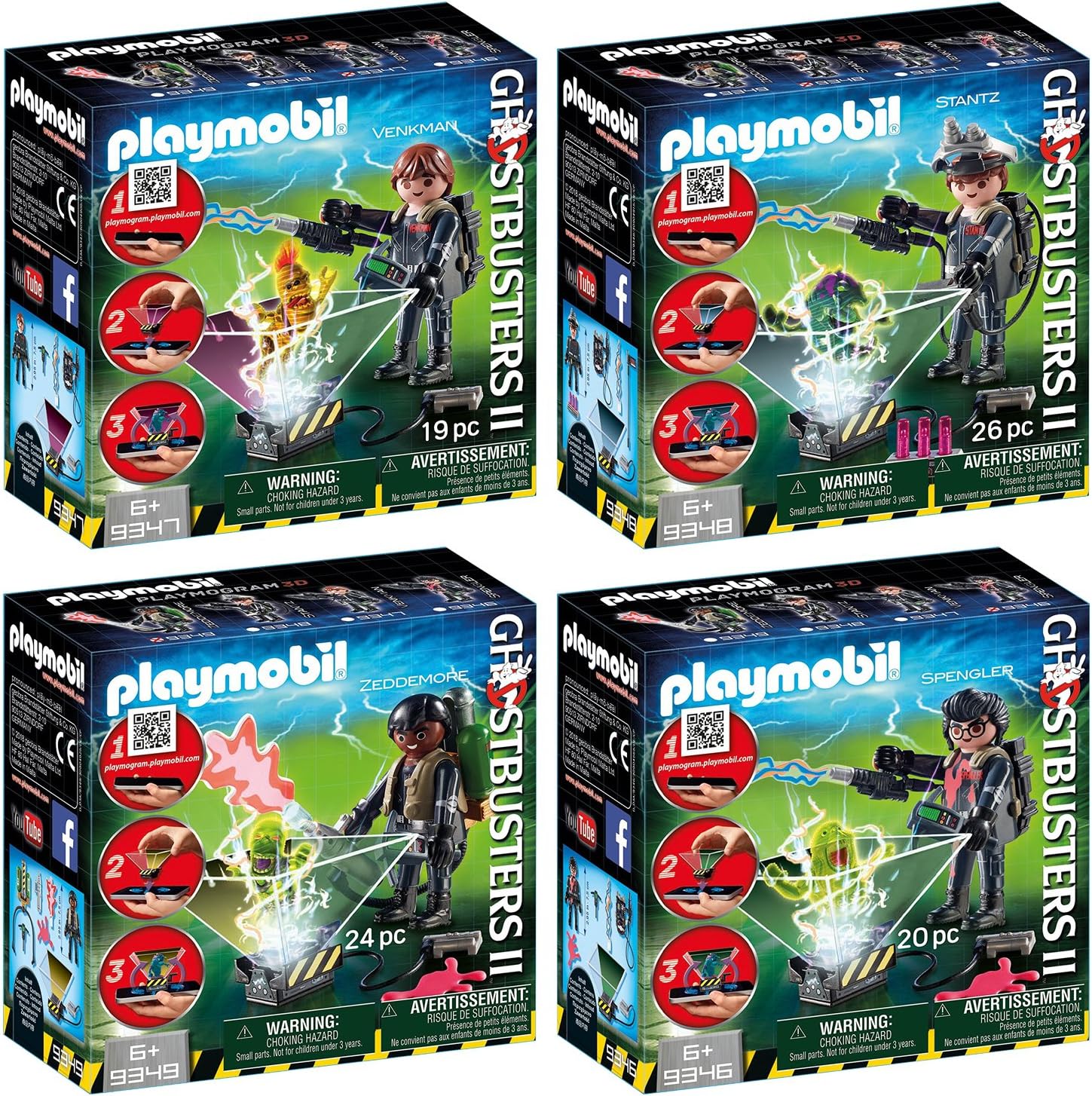 Playmobil Ghostbusters 4 pcs. Set 9346 9347 9348 9349 Ghostbuster Egon