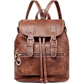 Dora & Liz Mini Leather Backpack Purse for Women, Small Travel Shoulder Bag | Retro cute design, lightweight portable daily backpack for ladies multi-scene use