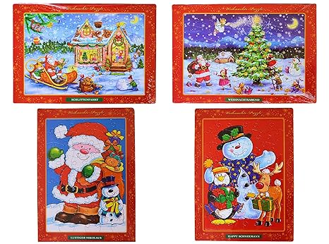 * 4er Set Weihnachtspuzzle Puzzle für kleine Kinder ab 3 J. je Puzzle 54 Teile