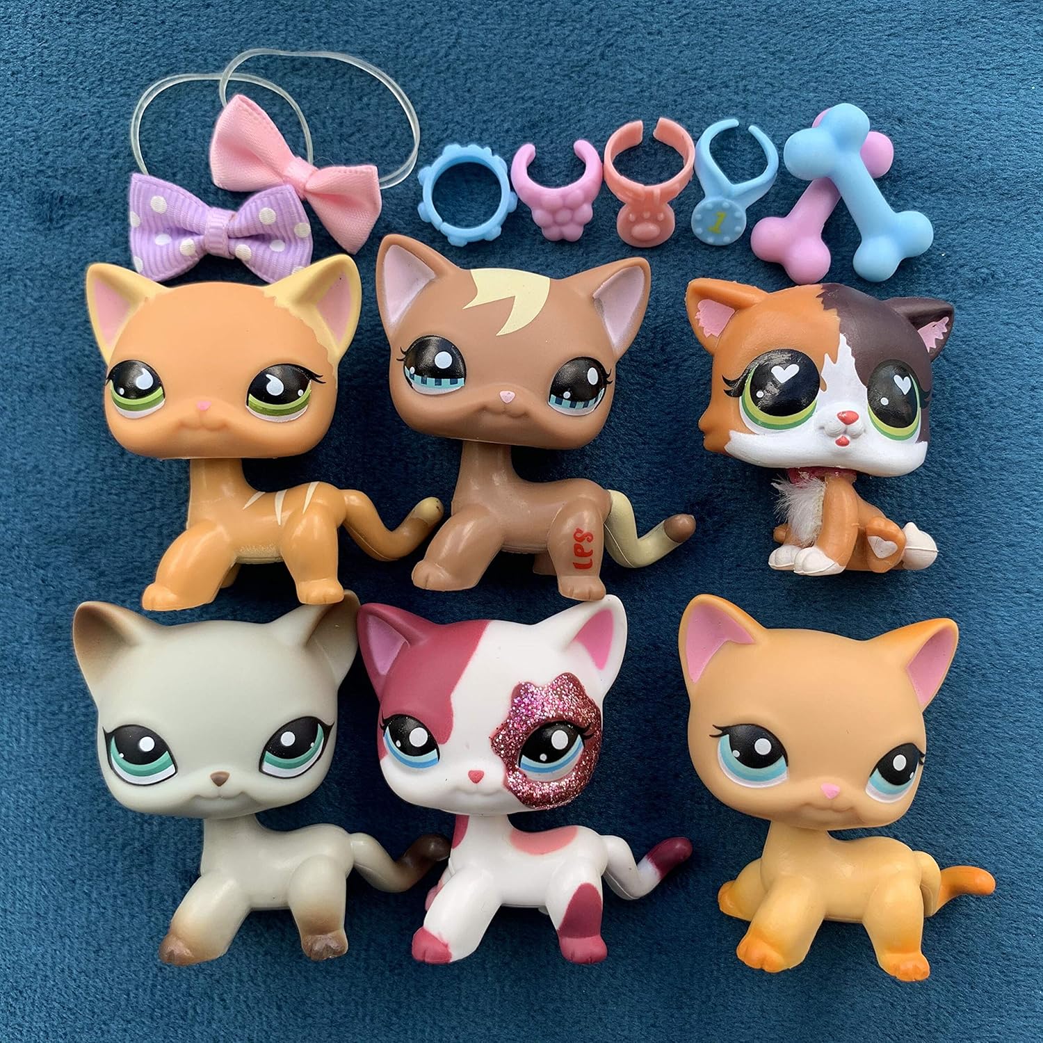 Craft Supplies lps Cats 391 339 2291 11701643 Yellow and Gray Cats with