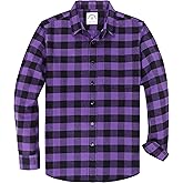 Dubinik® 6 oz Flannel Shirt for Men Plaid Mens Button Down Long Sleeve Shirts Cotton Casual