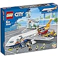 LEGO City Passenger Airplane 60262, with Radar Tower, Airport Truck with a Car Elevator, Red Convertible, 4 Passenger and 4 Airport Staff Minifigures, Plus a Baby Figure (669 Pieces)
