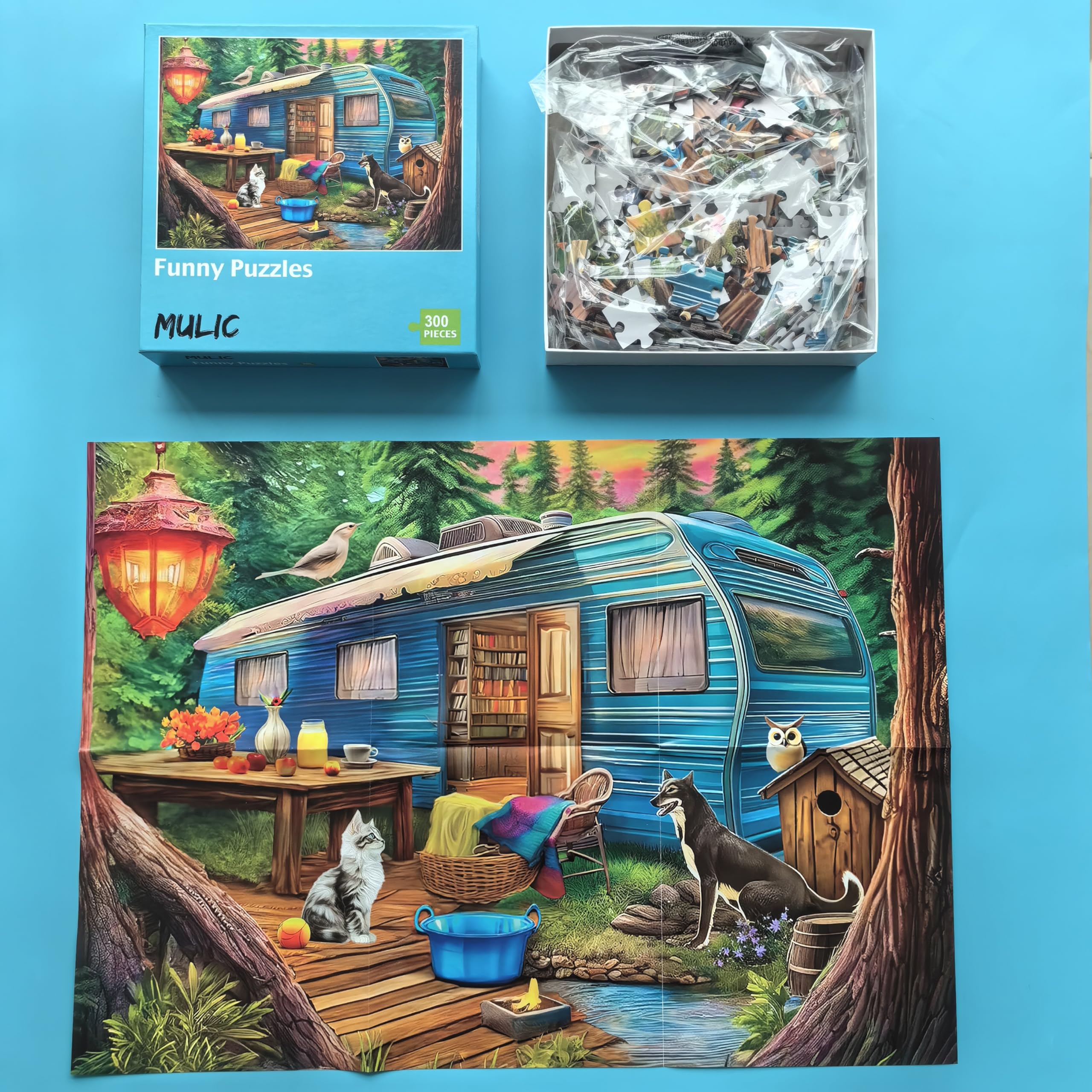 300 Piece Puzzles for Adults - Woodland Caravan Camping