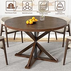 Round Wood Dining Table for Kitchen,Dining