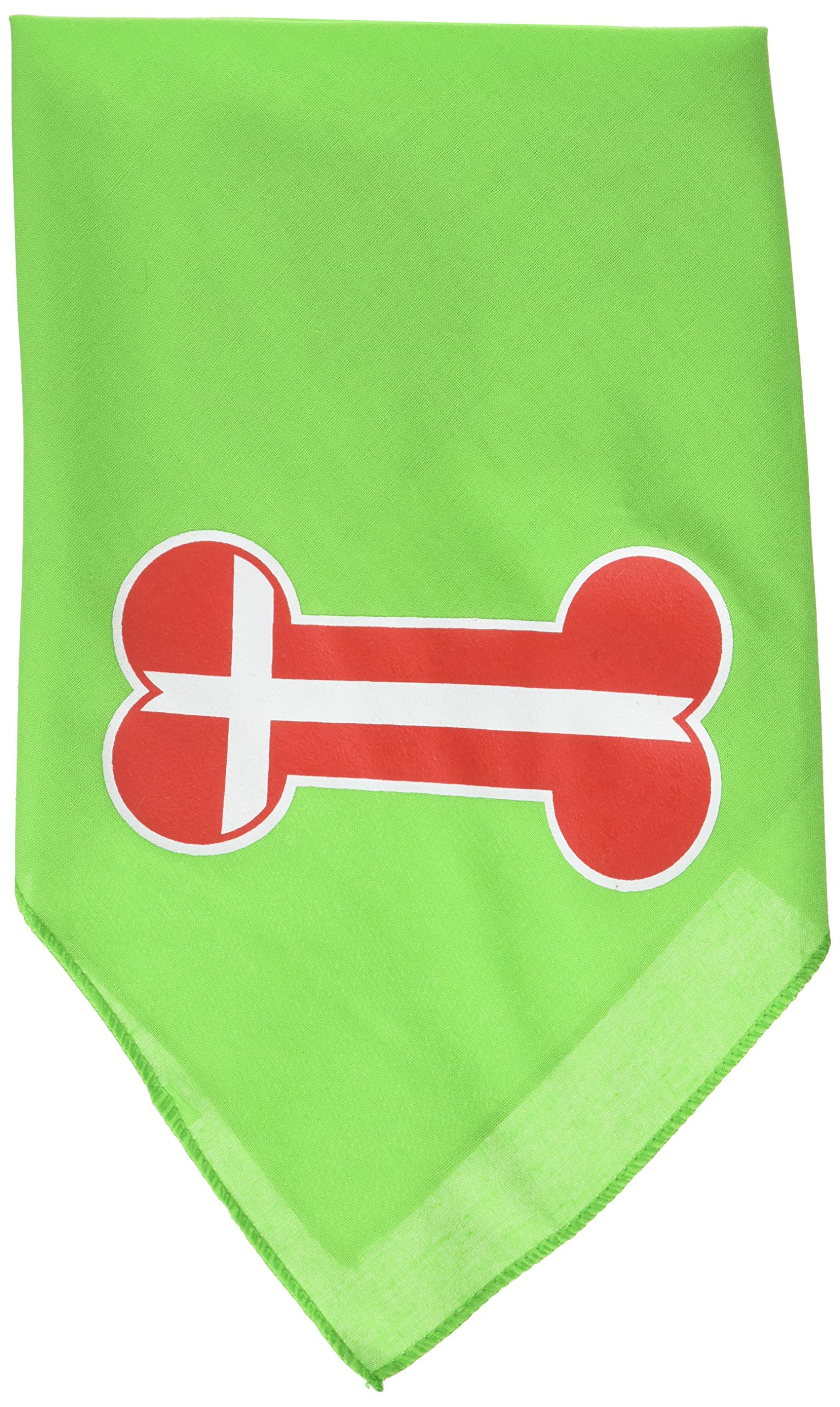 Mirage Bone Flag Denmark Screen Print Dog Bandana, Small, Lime Green โ image 1