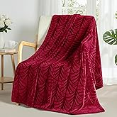 Whale Flotilla Flannel Fleece Throw Blanket for Couch, Soft Fluffy Velvet Sofa Blanket with Decorative Vintage Pattern for All Season, Warm and Lightweight, 50x60 Inch, Red