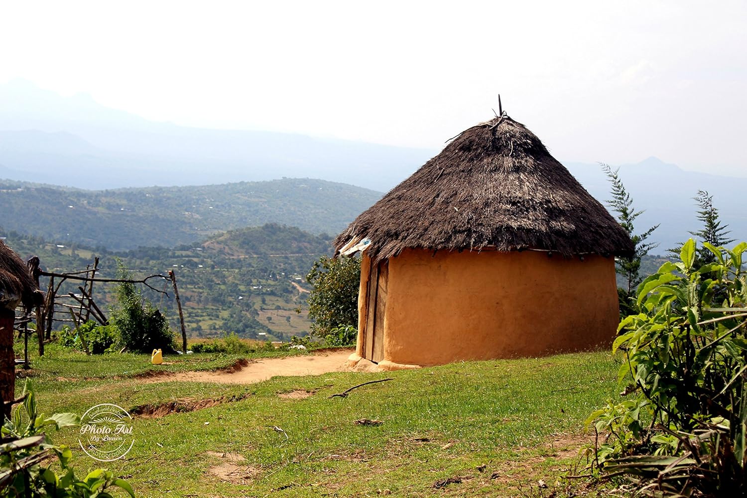 Amazon Com 591 African Mud Hut Landscape Signed Photo Print Handmade