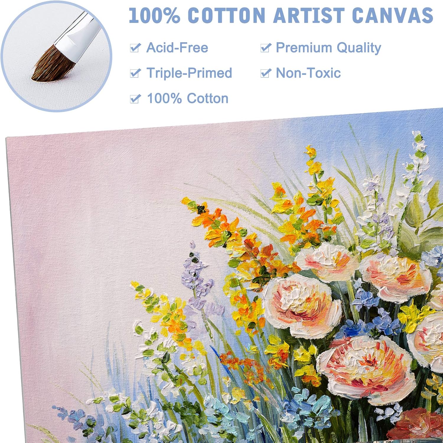 Canvas Boards 8x10 Inches Set of 3, Canvas Panels Value Pack for Oil & Acrylic Painting