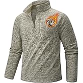 TACVASEN Men's Quarter Zip Pullover Long Sleeve Thermal Fleece Sweater Lightweight Casual Golf Sweatshirt with Zipper Pocket