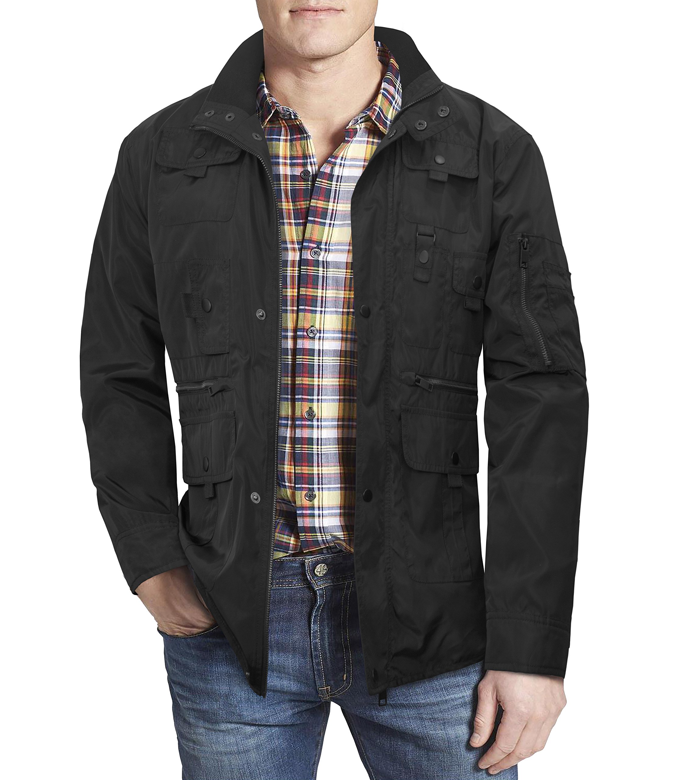 Men’s Premium Multi Style Bomber Jacket AJK45758 Black M | Homer's Coat