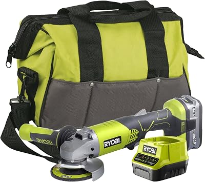 Ryobi R18AG-140S 18V ONE plus Cordless Angle Grinder Starter Kit 4.0Ah