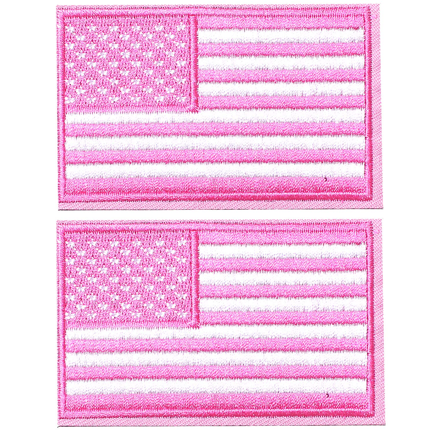 Photo 1 of 2 Pieces Tactical USA Flag Patch Pink American Flag US United States of America Military Uniform Emblem Patches