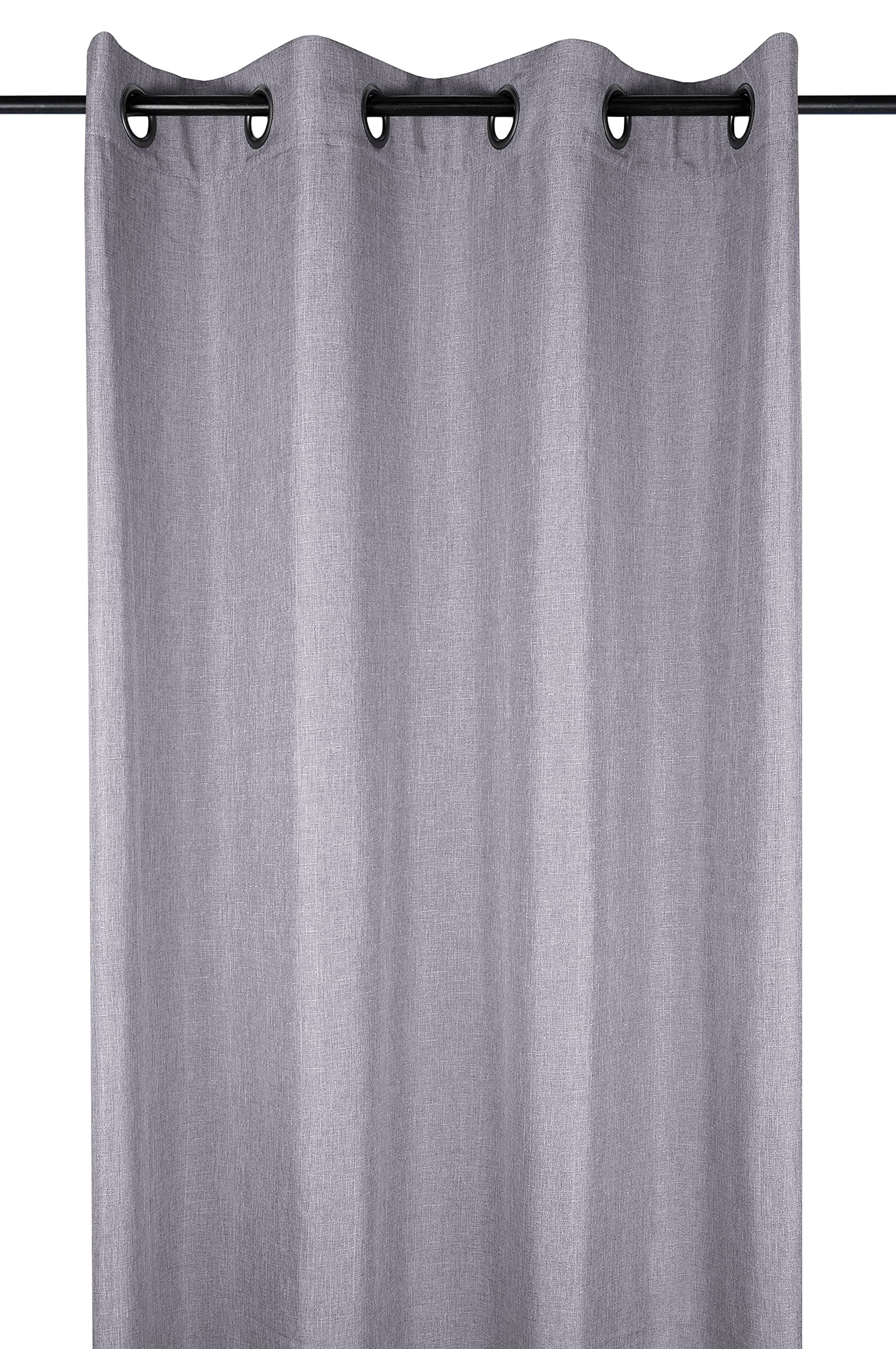 LOVELY CASA r68538003 Bea Polyester Eyelet Curtain 260 x 140 cm Grey
