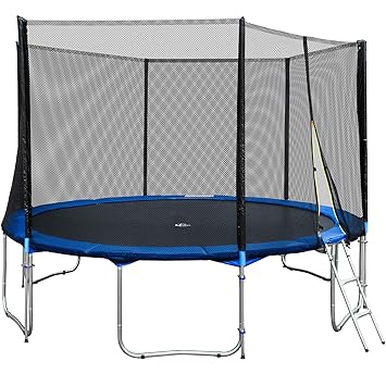 Tectake Trampolino Elastico Da Giardino Set Con Rete Di Protezione E Scaletta Disponibili In Diverse Misure