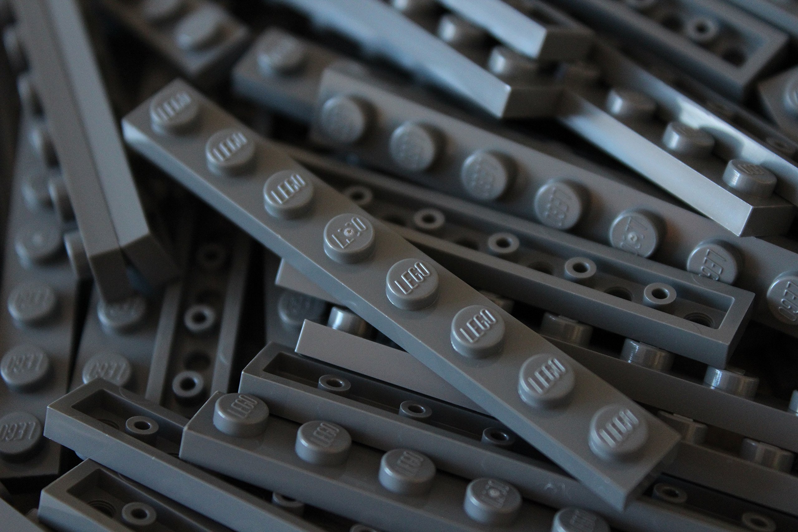 LEGO Plates: Dark Grey 1x8. Part 3460 (X 10)