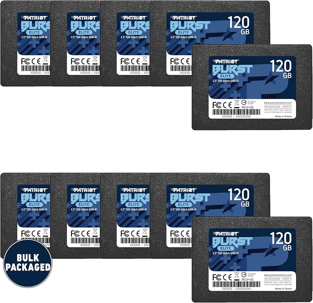 Patriot Burst Elite 120GB SATA III 2.5 SSD PBE120GS25SSD0B Bulk Pack 10