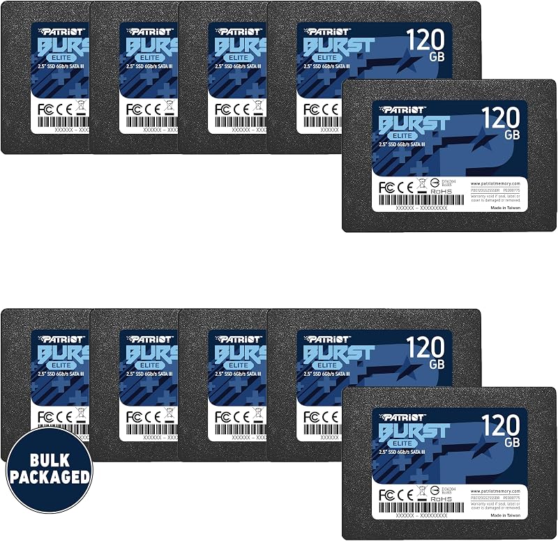 Patriot Burst Elite 120GB SATA III 2.5 SSD PBE120GS25SSD0B Bulk Pack 10