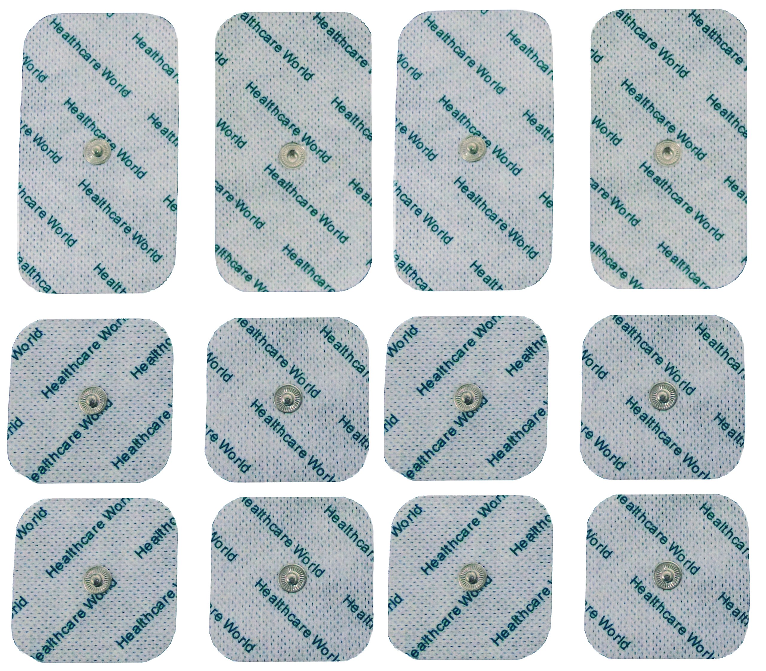 Healthcare World 12 Pieces Mixed Stud Tens Pads For Beurer and Sanitas