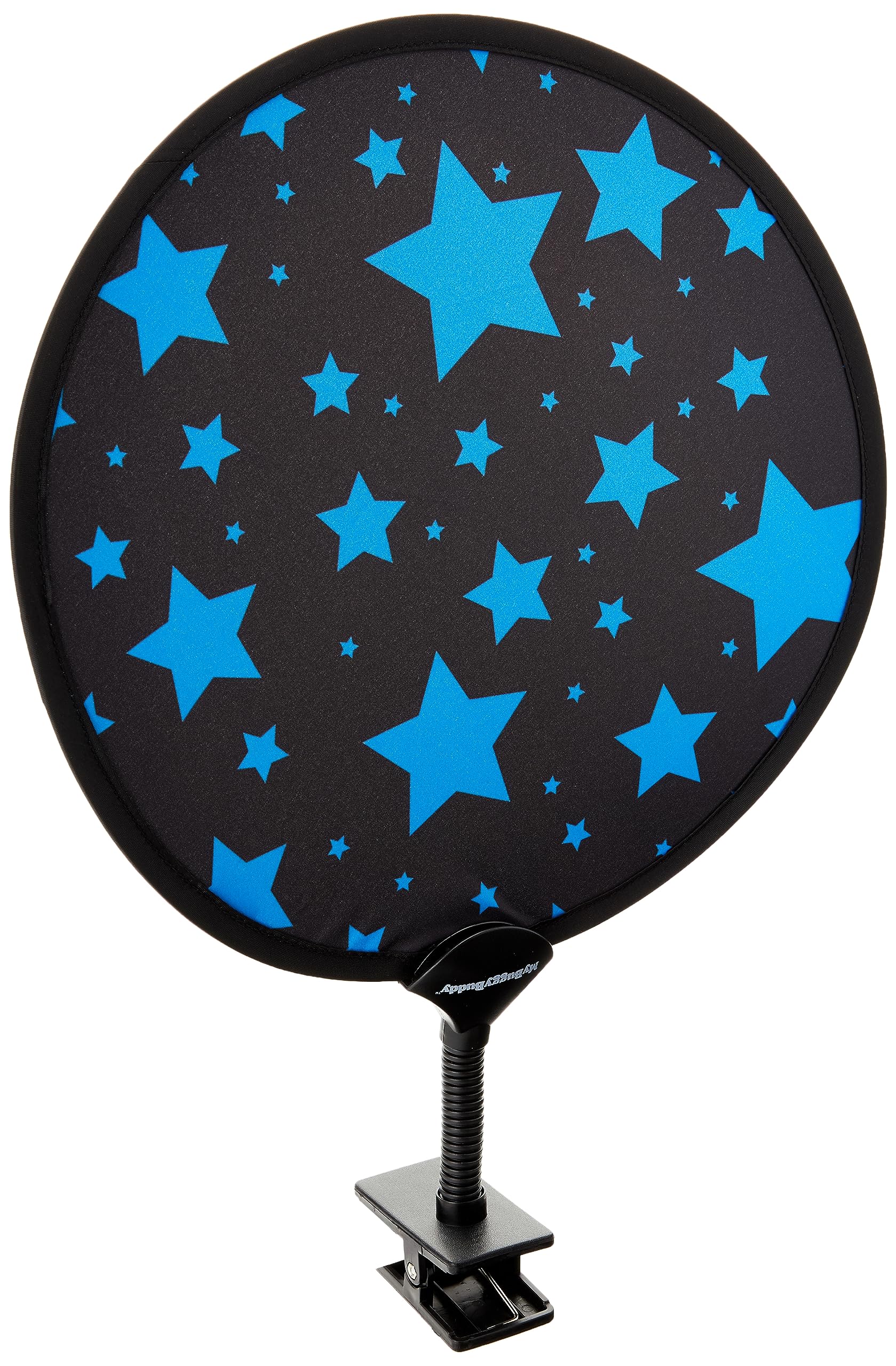 My Buggy Buddy Sunshade for Pram/ Car Seat, Universal Fit Parasol, UPF 50+ Protection, Easy Fold Away/ Pop Open, 34 cm Diameter, Blue Stars