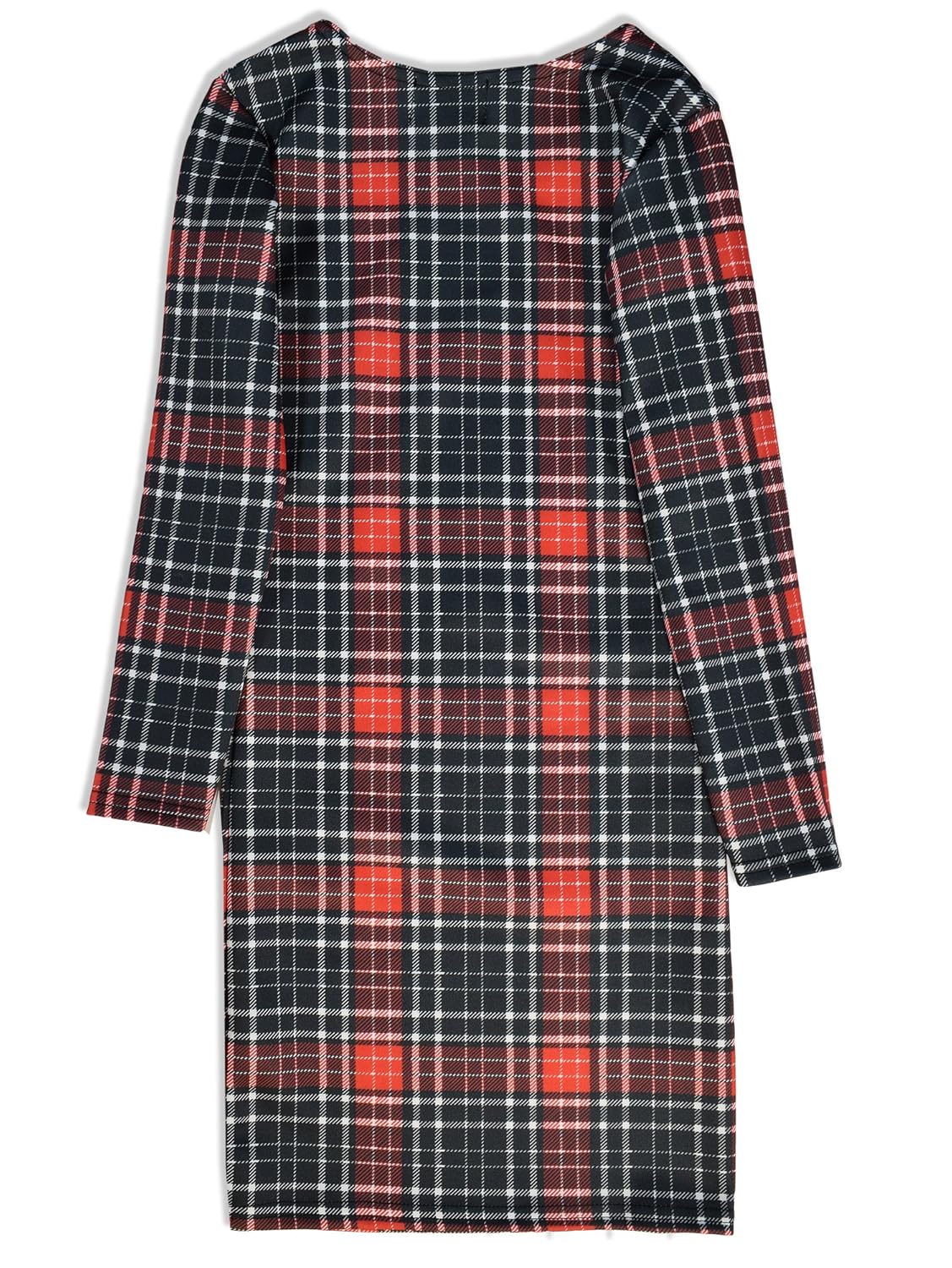 girls red tartan dress