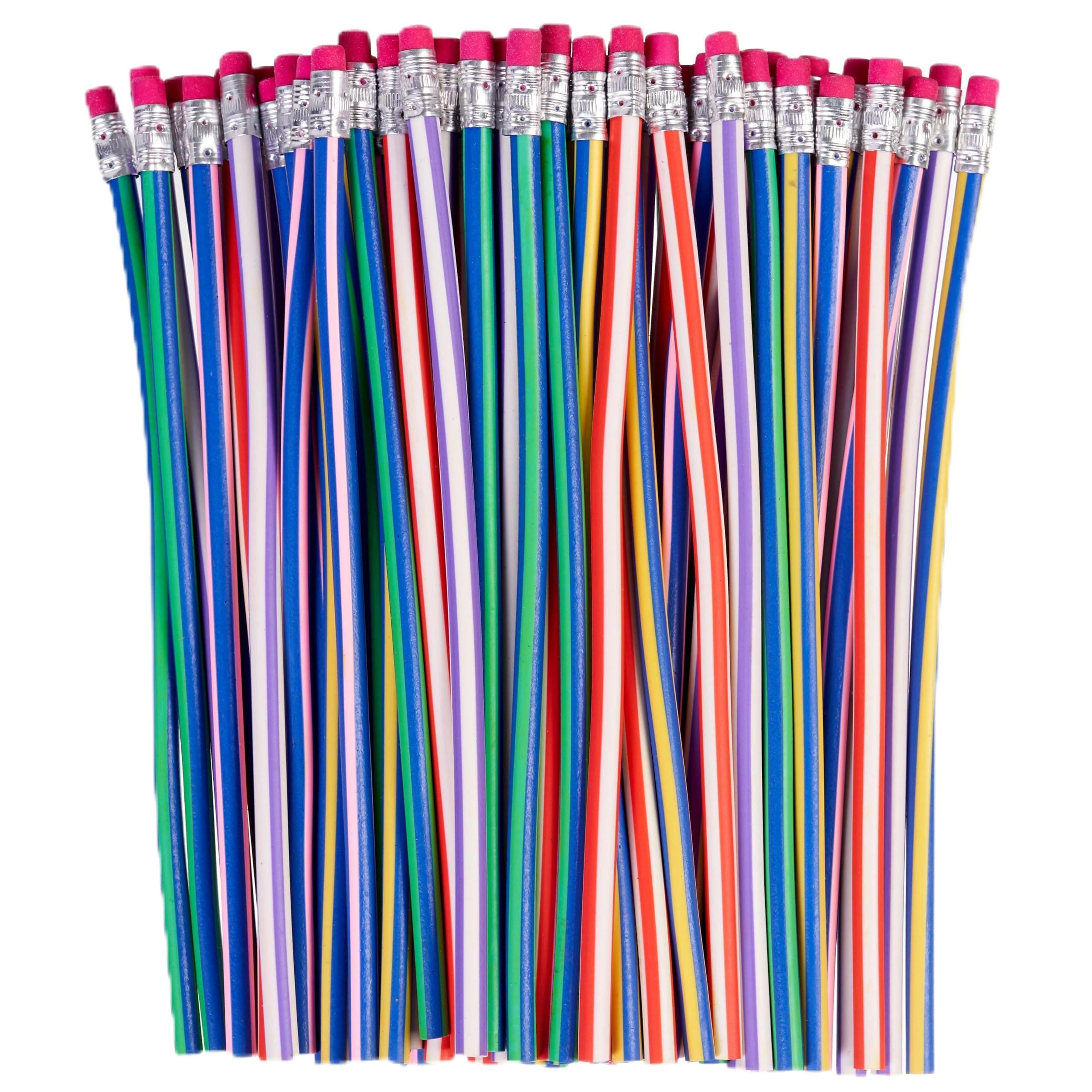 THE TWIDDLERS 70 Magic Bendy Pencils for Party Bags, Flexible Pencils for Children School Supplies - Colourful Kids Party Favours Bag Fillers, Stationery Gift Set Classroom Prizes