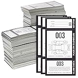 2000 Pieces 3-Part Valet Tickets for Cars, 2 Sets