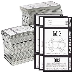 2000 Pieces 3-Part Valet Tickets for Cars, 2 Sets