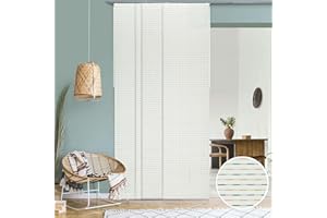 GoDear Design Adjustable Sliding Panel Track Room Dividers 45.8"- 86" W x 96" H, Extendable Vertical Blinds for Sliding Glass Doors Windows Wall Partitions, Trimmable Fabric Panel Curtains, Serenity