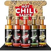 TIMBER TASTE® Color Hot Sauce Valentine's Day Gift Set [5x1.35 oz] Hot Sauce Variety Pack - Spicy Condiment Set for Heat Lovers in Mini Bottles - Gourmet Spicy Food Gifts for Women & Men Birthday