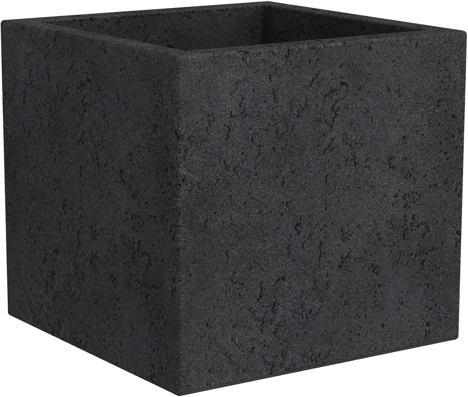 Scheurich C-Cube Planter, Plastic, Stony Black, 29x29 cm, Höhe 27 cm
