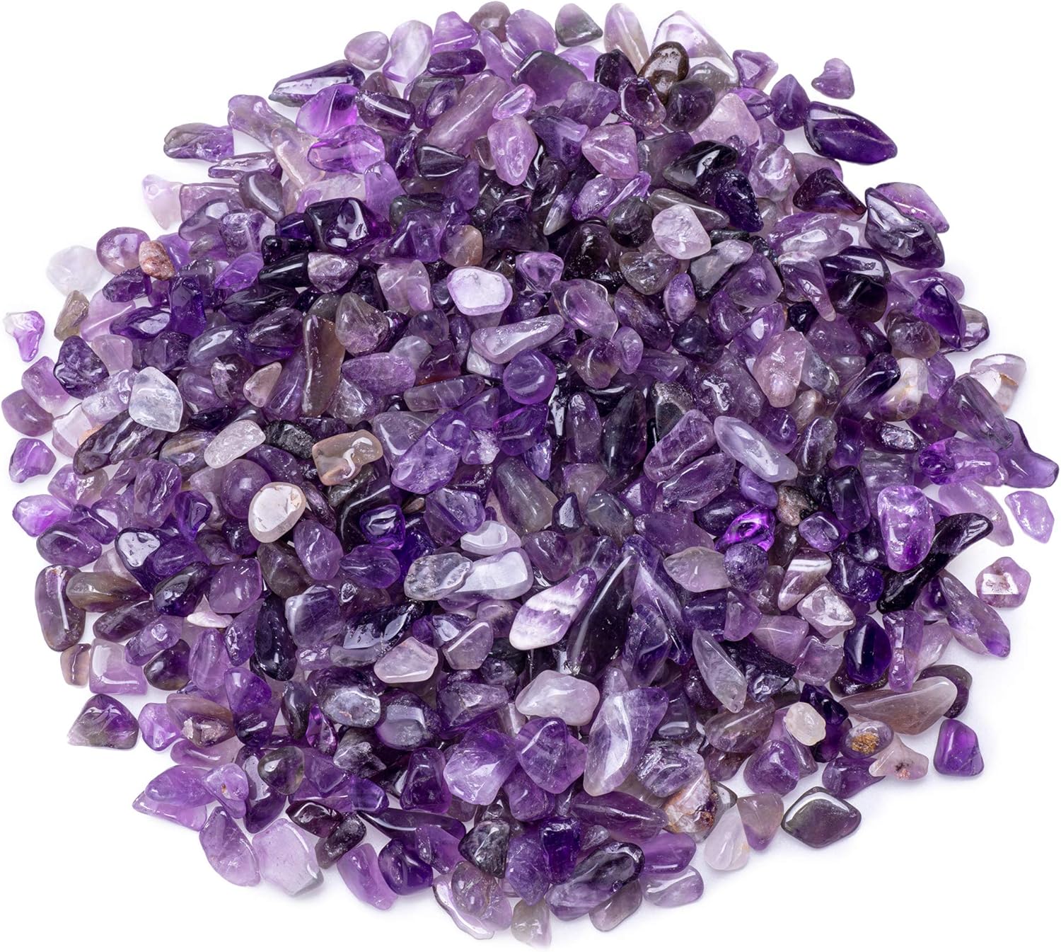 Hardscaping Materials - UFEEL Amethyst Tumbled Chips Stone Crushed Crystal Quartz Irregular Shaped Stones for Home Decorative Stones Vases Plants Succulents Cactus 1pound (About 460 Gram)