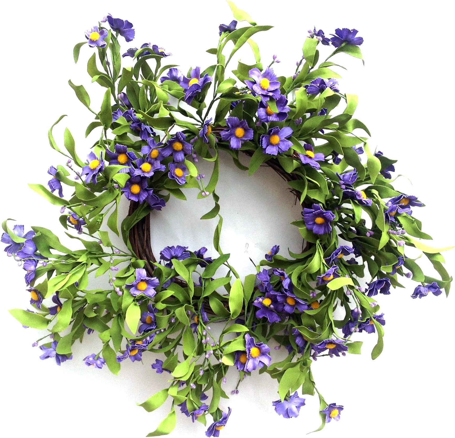 Mills Floral Forget Me Not Wreath, 22-Inch