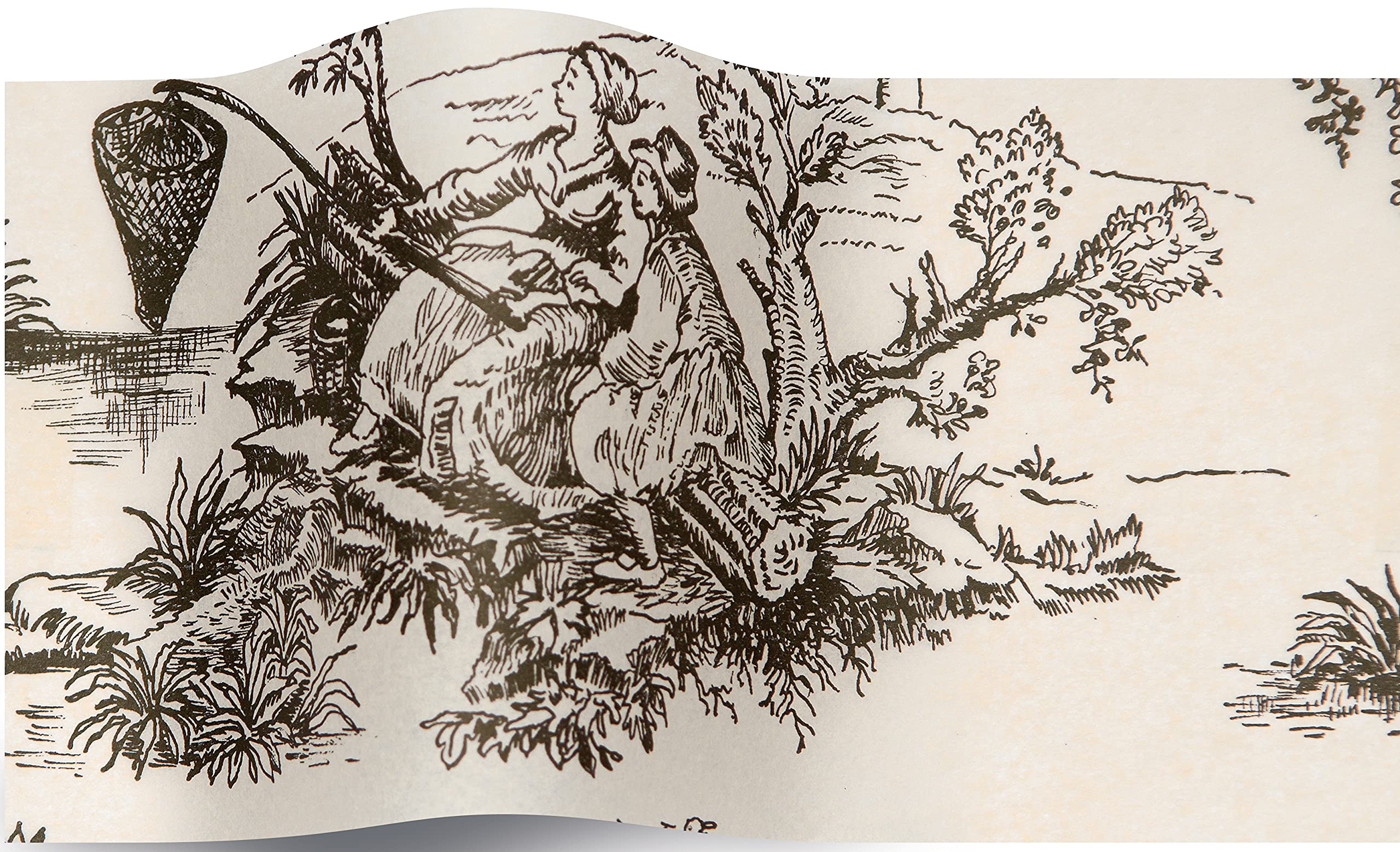 SatinWrap Luxury Printed Tissue Wrapping Paper Black and Cream Toile 5 Sheet