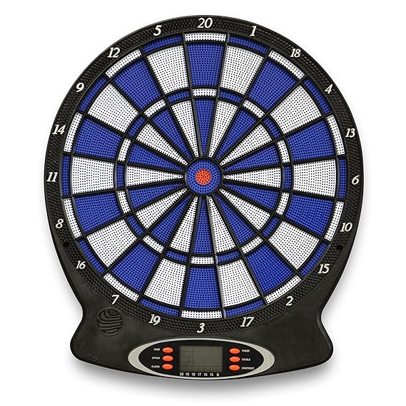 Nexos Dartscheibe Dartboard Dartautomat E-Dart Spiel – elektronisch batteriebetrieben – Set inkl. 6 Dartpfeile Spitzen 18 Spi