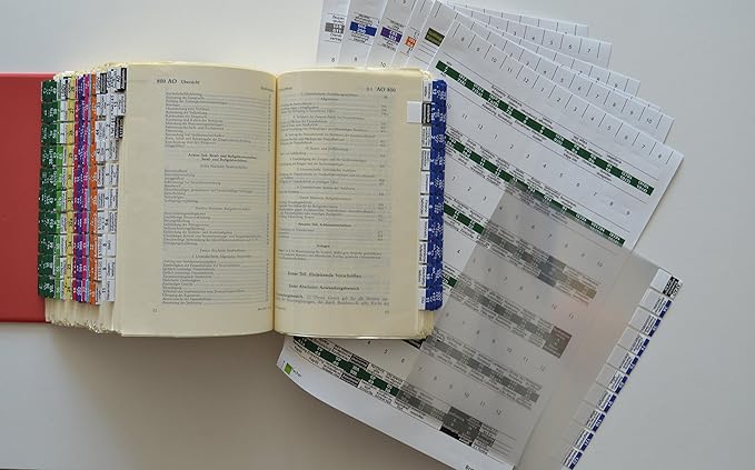 Steinfacher Griffregister fürs Steuerrecht -GESAMTPAKET mit amtlichen Überschriften, 1.900 Aufkleber inkl. 750 Folien & 2 Ein