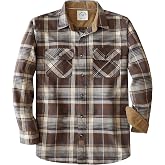 Dubinik&reg; 6 oz Flannel Shirt for Men Plaid Cotton Brushed Utilit Casual | Corduroy Lining,Long Sleeve,Warm,Soft,Work,Thick,Lightweight,Pockets,Buffalo,Vintage,100% Cotton,Country,Button Down,Western