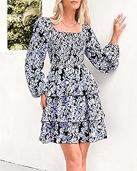 BTFBM Women Square Neck Smocked Dresses 2025 Summer