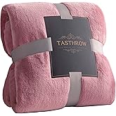 TASTHROW Large Flannel Fleece Throw Blanket, 50×70 Inch - Cozy Lightweight Thick Blanket - All Seasons Suitable for Women, Men and Kids (Pink)