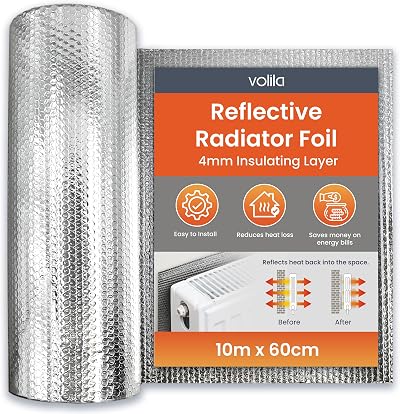 Volila Radiator Foil Insulation Roll 10m x 60cm with Adhesive Pads