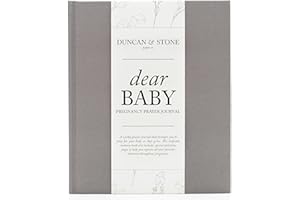 DUNCAN & STONE PAPER CO. Pregnancy Prayer Journal - Christian Pregnancy Journal For Milestones - Linen-Bound Baby Book Keepsake - Gifts For Expecting Moms (Grey, 110 Pages)