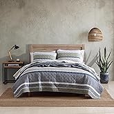 Eddie Bauer - King Quilt Set, Cotton Reversible Bedding Set with Matching Shams, Lightweight Home Decor for All Seasons (Salmon Ladder Beige, King)