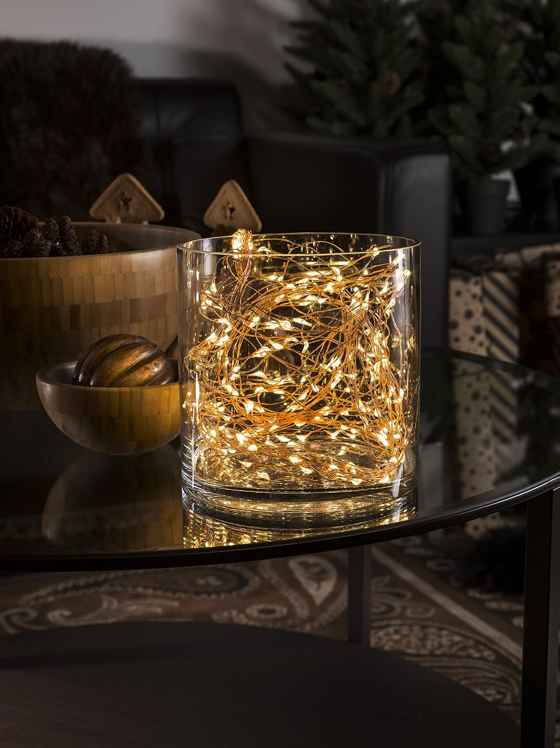 Konstsmide Naked Wire "Rain" Cable Light String with 20 Warm White LED, Brown, Copper - Image 4
