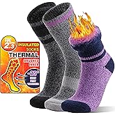 MOGGEI 3 Pairs Thermal Winter Socks for Women & Men Thick Extra Warm Insulated Ski Boot Socks for Cold Weather