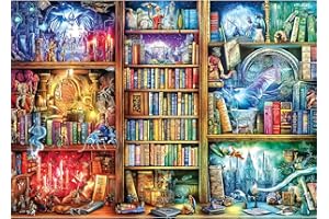 BLUEFOREST Fantasy Books Puzzles for Adults 1000 Pieces Magic Library Wonderland Puzzle for Adults Hard Colorful Jigsaw Puzzles 1000 Pieces Challenging Family Puzzle Size is (26.75 x 19.75)